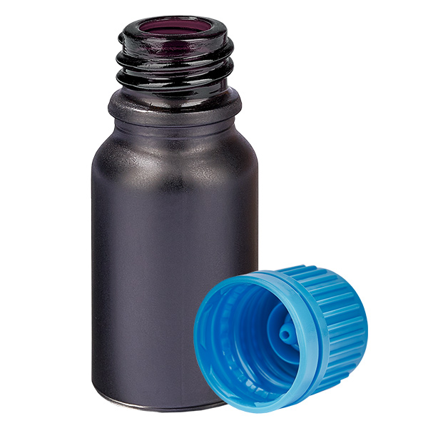 Frasco de 10ml 11mm tampa de rosca azul inviolável BlackLine UT18/10 Frasco de 10ml 11mm tampa de rosca azul inviolável BlackLine UT18/10
