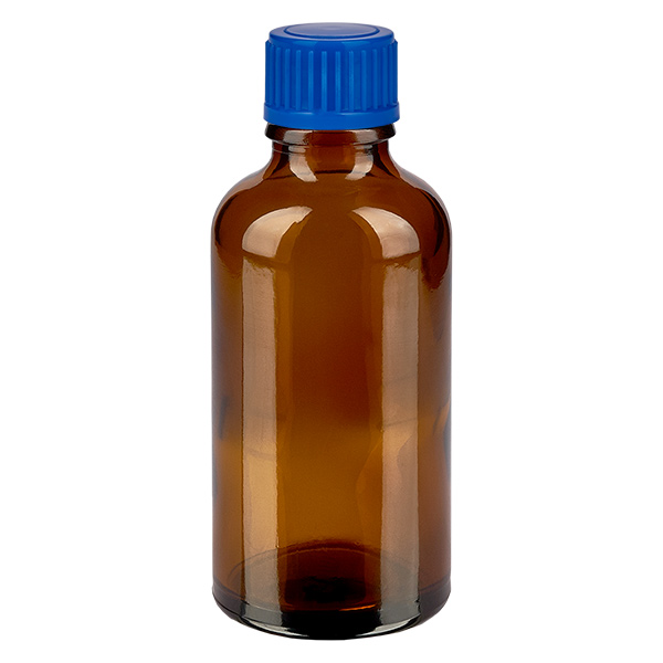 Frasco de 50 ml com tampa de rosca de 11 mm azul Standard BrownLine UT18/50