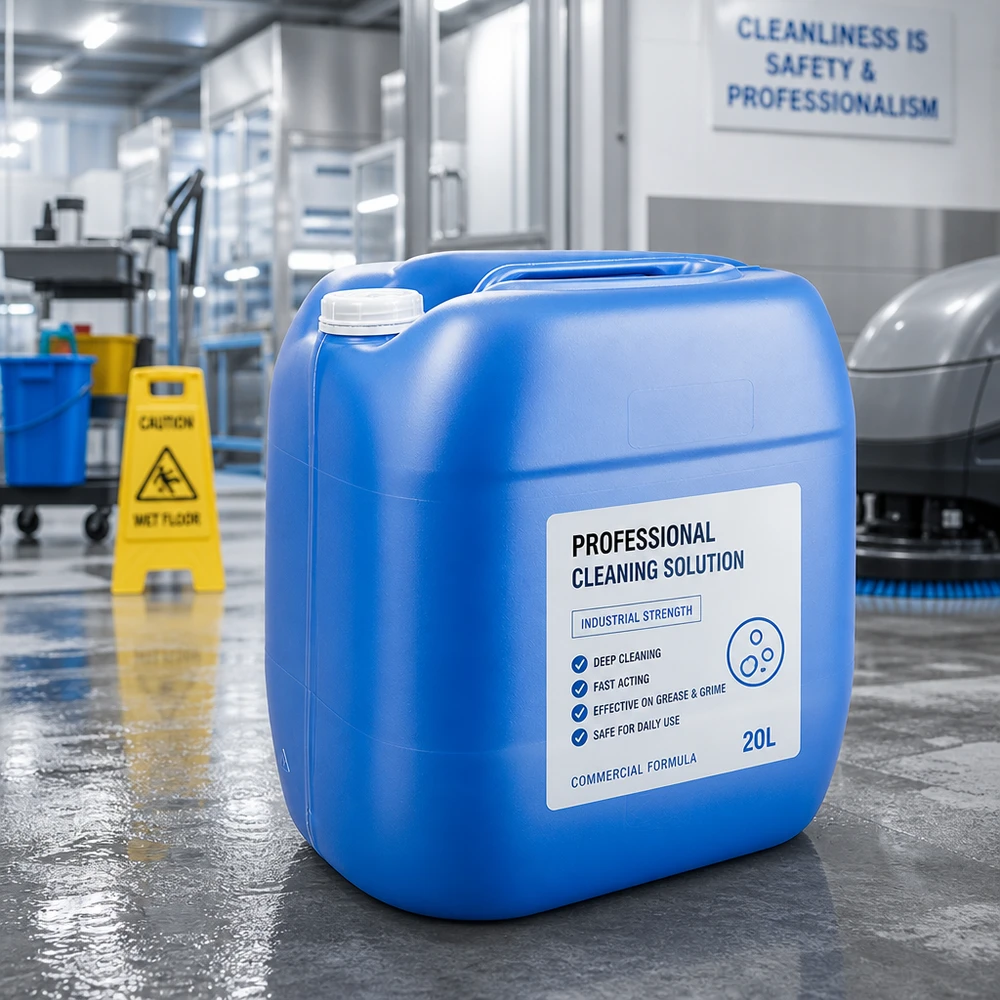 Bidão de plástico azul empilhável de 30 litros, sem tampa, para produtos de limpeza profissionais