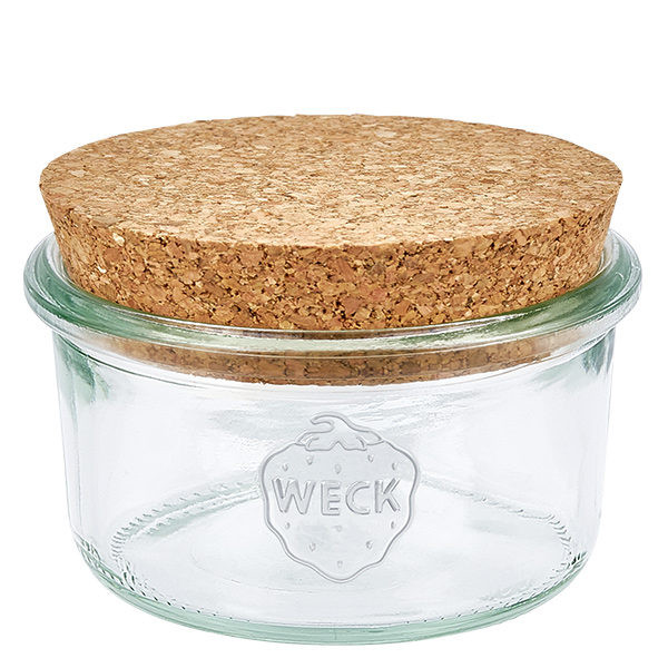 Copos de vidro de 165ml WECK RR80 com cortiça natural