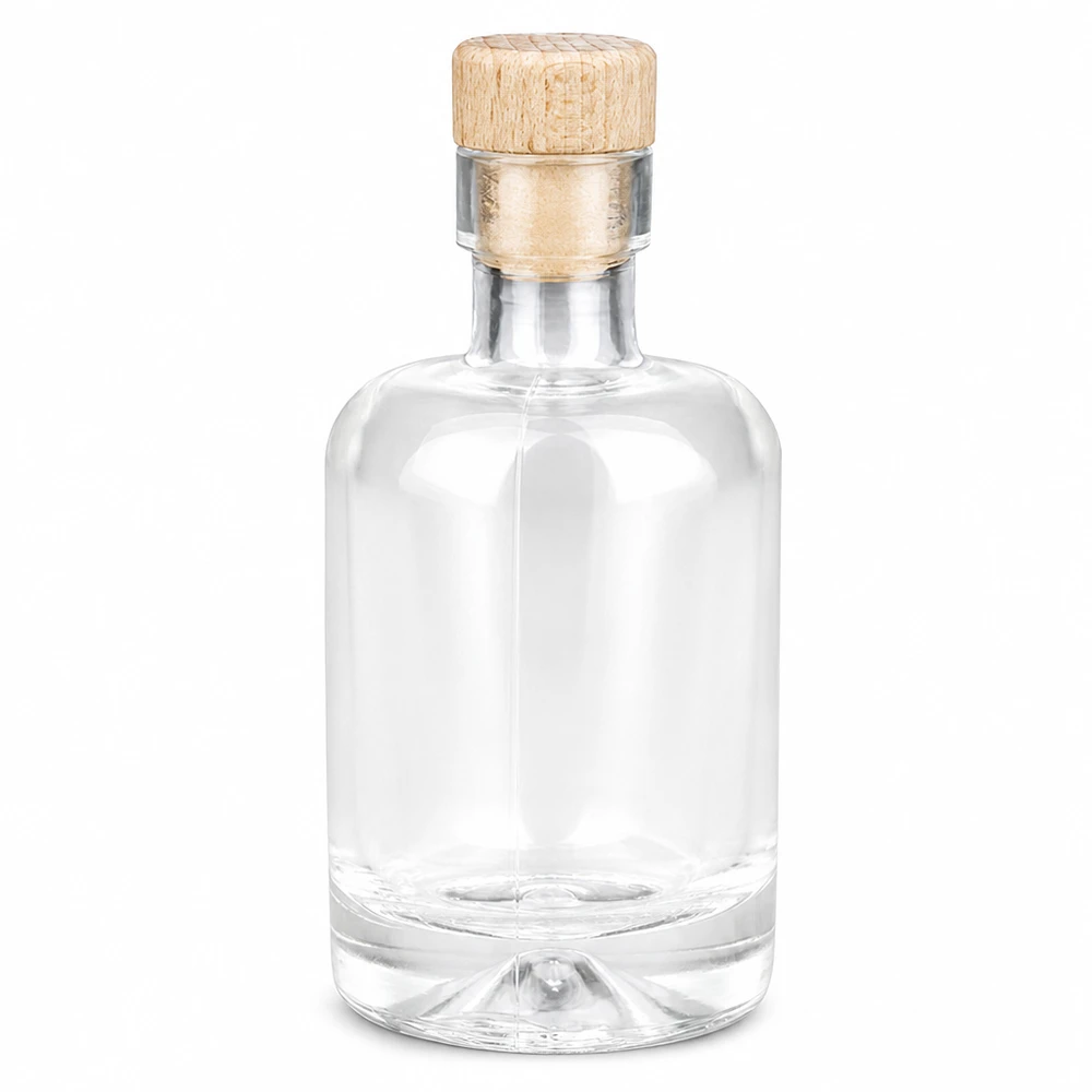 50ml Glasflasche "Attila" mit Holzgriffkorken UNiTWIST Frasco de vidro de 50 ml Amelie com pega de madeira e rolha UNiTWIST vazio transparente para bebidas espirituosas e óleos