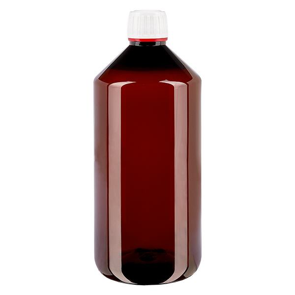 Frasco PET 1000ml com tampa flip-top branca Frasco PET 1000ml com tampa flip-top branca