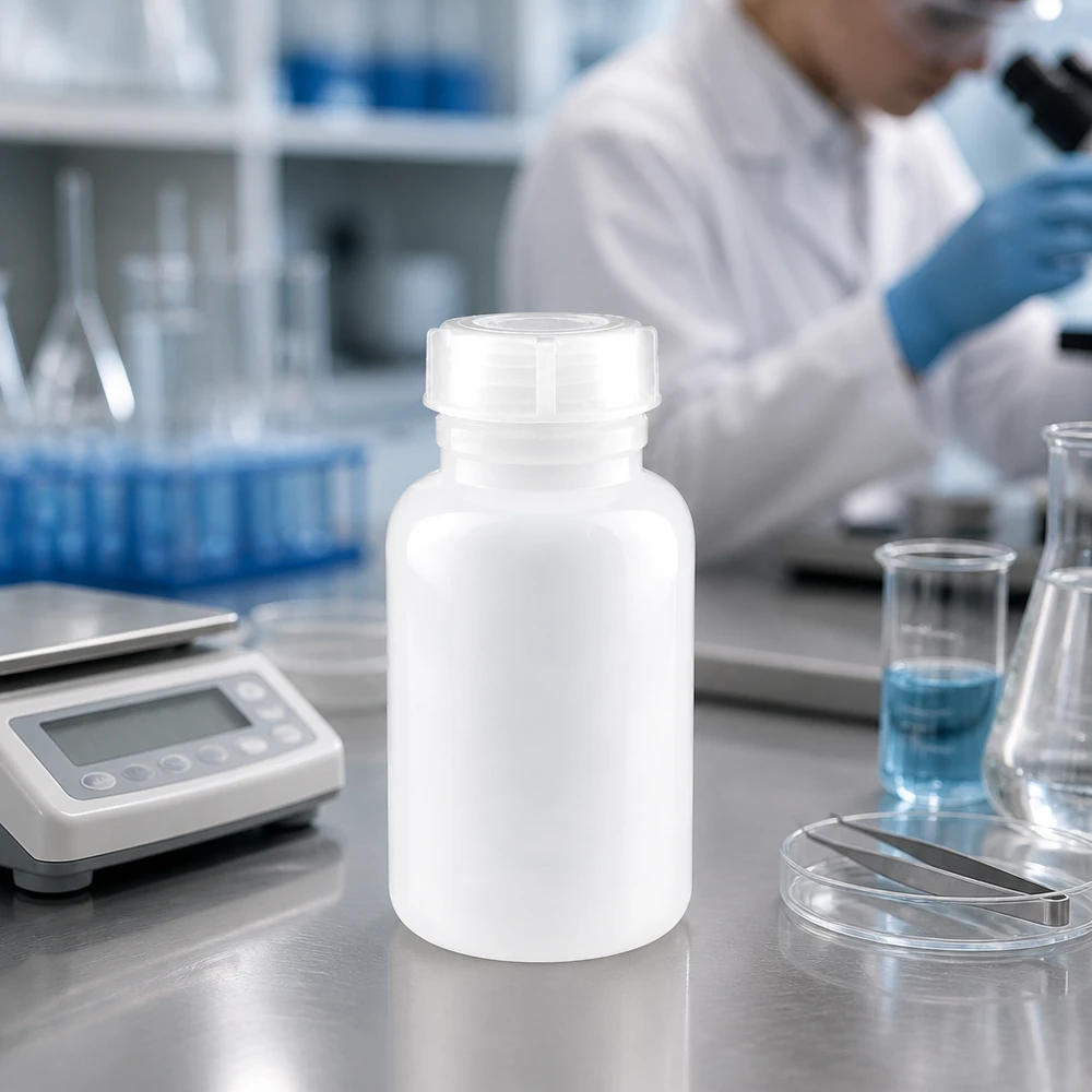 250ml Weithals Sammelbehälter für Feststoffe Pulver und Granulate im Forschungslabor