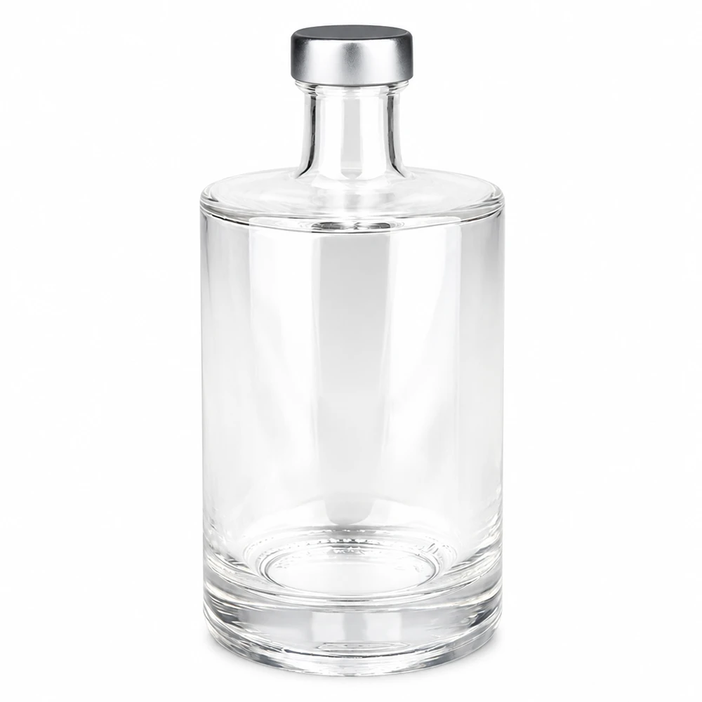 500ml Glasflasche "Sam" + Schraubverschluss silber UNiTWIST Garrafa de vidro de 500 ml Sam com tampa de rosca prateada UNiTWIST transparente vazia Foto do produto