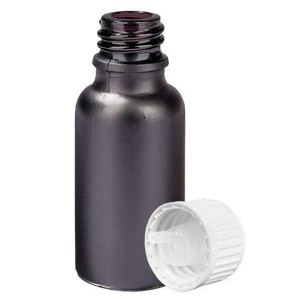 Frasco conta-gotas de 20ml 0,9mm branco tampa standard BlackLine UT18/20 Frasco conta-gotas de 20ml 0,9mm branco tampa standard BlackLine UT18/20