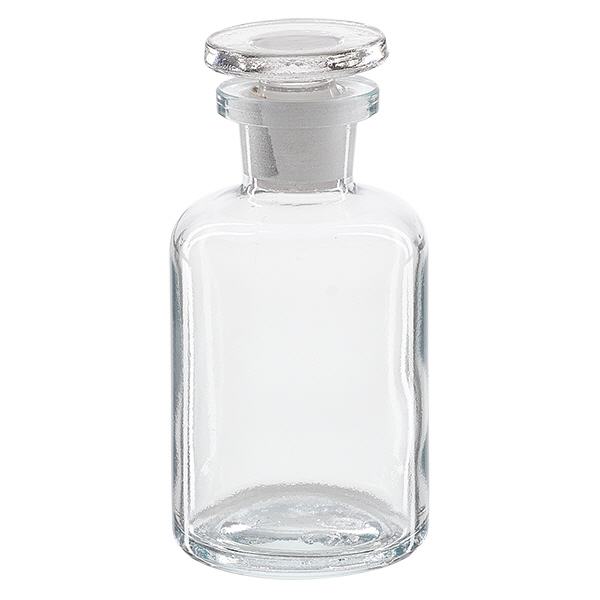 Frasco de ombro redondo 50ml rolha de vidro transparente de gargalo estreito