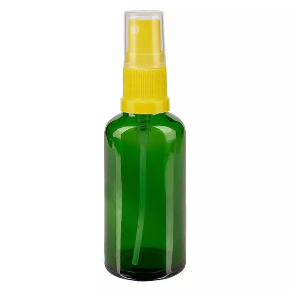 Frasco de farmácia verde 50ml spray top amarelo Frasco de farmácia verde 50ml spray top amarelo