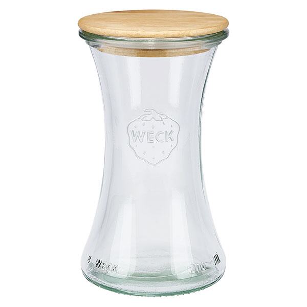 Frasco de 200ml para delicatessen WECK RR60 com tampa de madeira