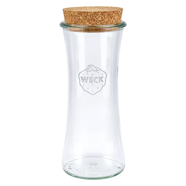 Frasco para charcutaria de 700ml WECK RR80 com cortiça natural