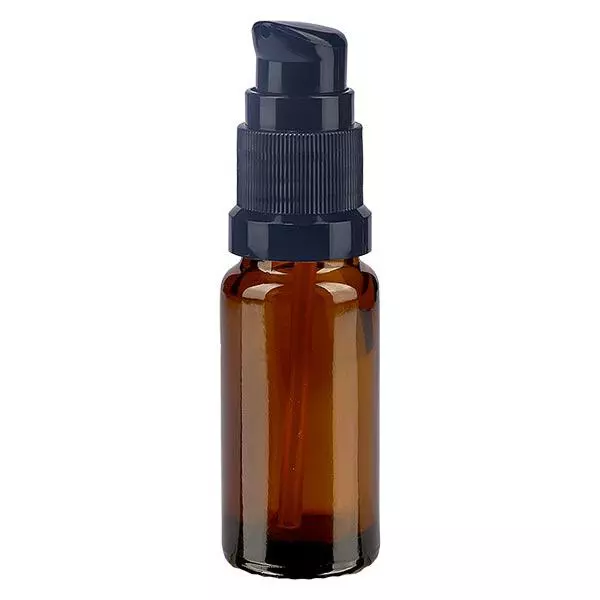 Frasco de farmácia castanho 10ml tampa da bomba preta standard Frasco de farmácia castanho 10ml tampa da bomba preta standard