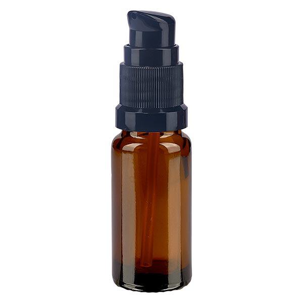 Frasco de farmácia castanho 10ml tampa da bomba preta standard Frasco de farmácia castanho 10ml tampa da bomba preta standard