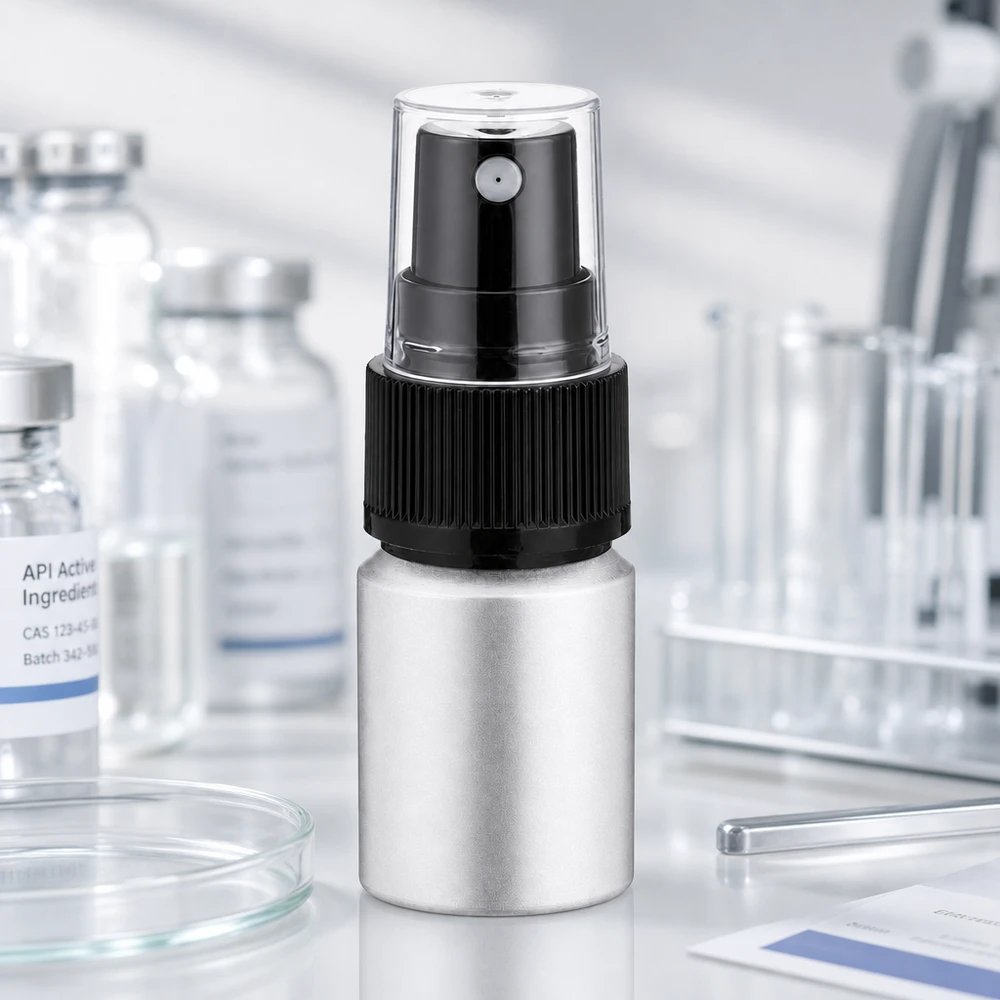 Frasco de alumínio polido de 10ml com atomizador Frasco de alumínio de 10 ml recarregável com atomizador para utilização em viagem e no telemóvel prateado mate