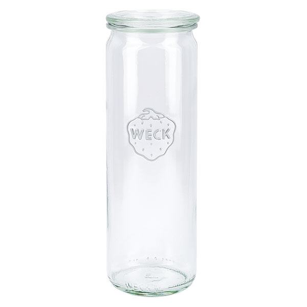 Frasco cilíndrico de 600ml com tampa de vidro WECK RR60