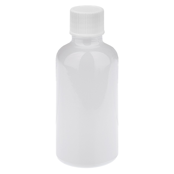 Frasco de 50 ml com tampa de rosca branca padrão WhiteLine UT18/50 Frasco de 50 ml com tampa de rosca branca padrão WhiteLine UT18/50