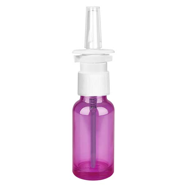 Frasco de spray nasal de 20ml branco/transparente padrão PurpleLine. UT18/20