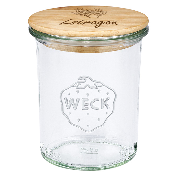 Boina em tecido "Estragon" com verniz à vista WECK 160ml Boina em tecido "Estragon" com verniz à vista WECK 160ml