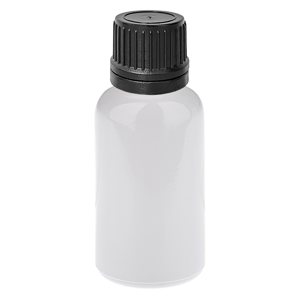 Frasco conta-gotas de 20 ml, 1 mm, preto, tampa inviolável WhiteLine UT18/20