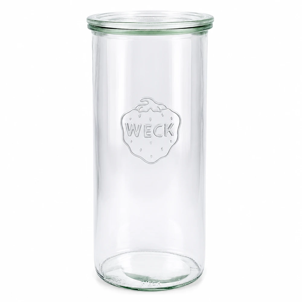 Frasco giratório WECK 1500ml com tampa de vidro Frasco de conserva RR100 transparente de pé vazio
