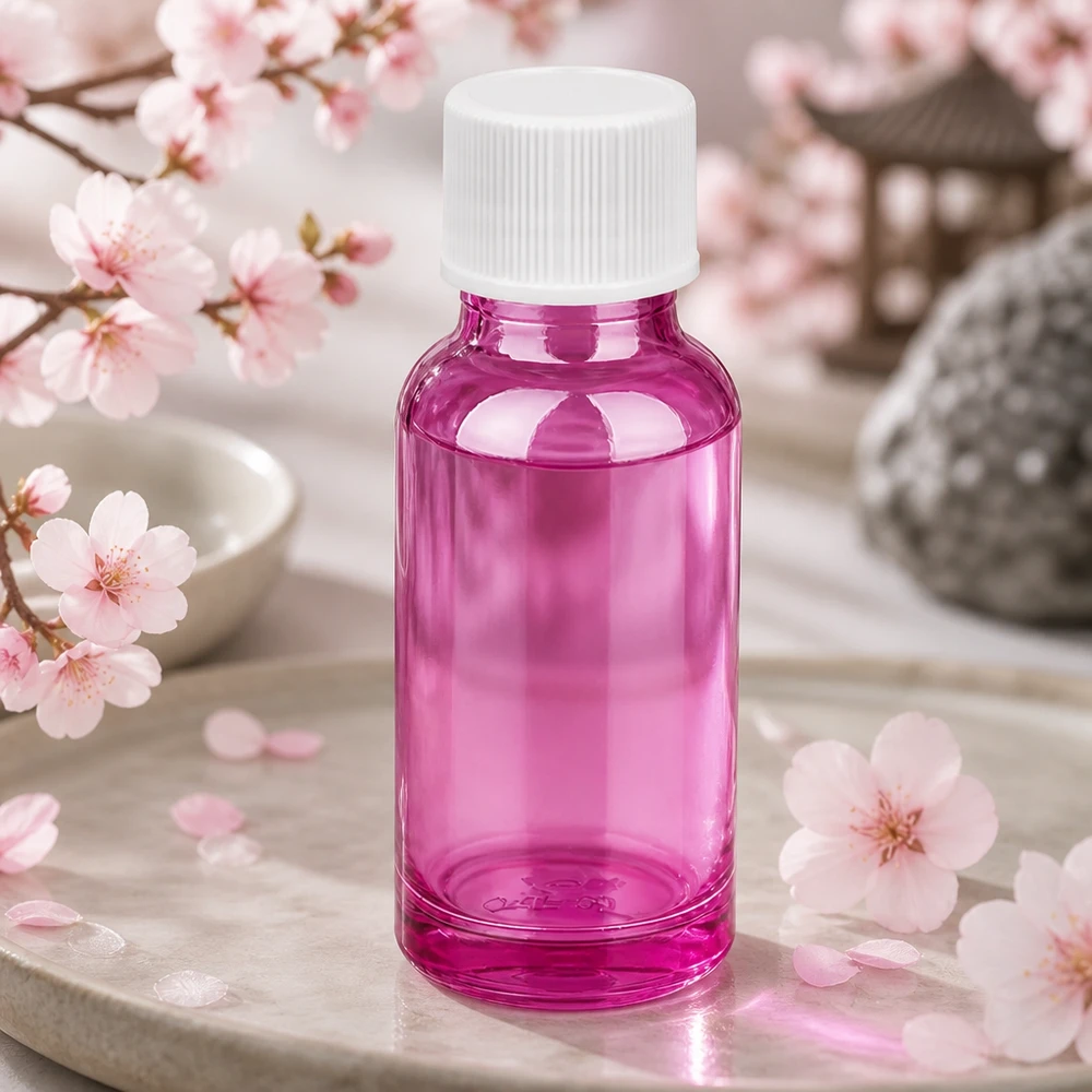 Frasco de 20 ml com tampa de rosca de 11 mm branco padrão PurpleLine UT18/20 Frasco de 20 ml com abertura de 11 mm em vidro roxo, perfeito para cosméticos e soros DIY