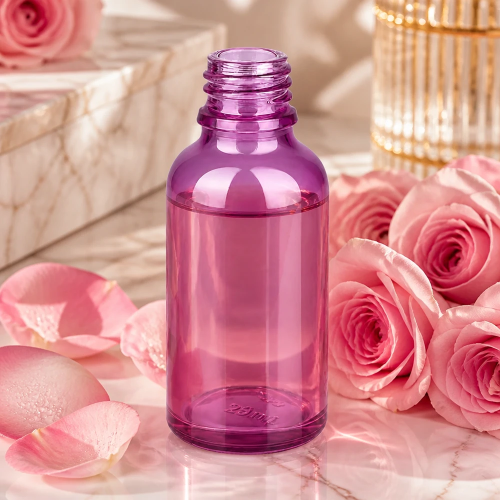 Frasco de vidro roxo de 30 ml PurpleLine UT18/30 para óleos essenciais e cosméticos