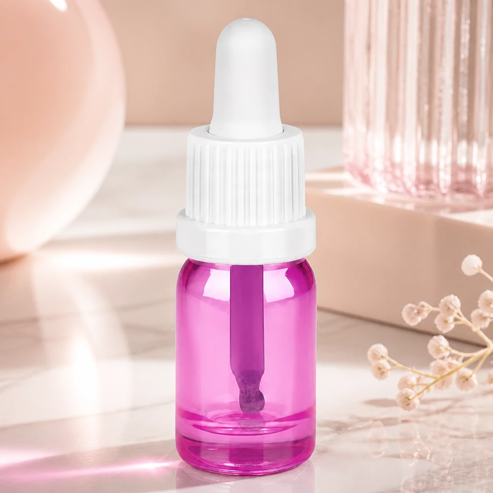 Frasco de pipeta de 5 ml branco originalidade tampa de rosca PurpleLine UT18/5 Frasco de pipeta Premium 5ml com vidro borossilicato violeta e pipeta branca ergonómica