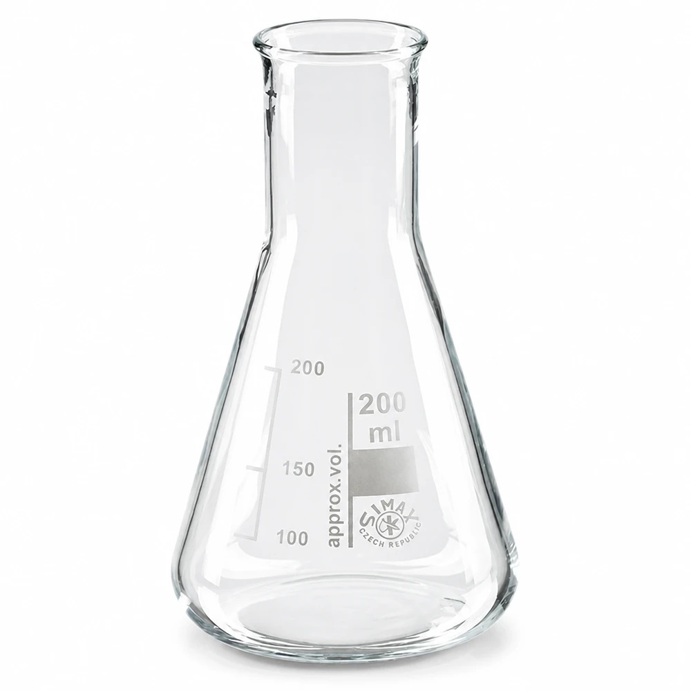 Erlenmeyer 200ml com gargalo estreito Erlenmeyer 200ml com gargalo estreito