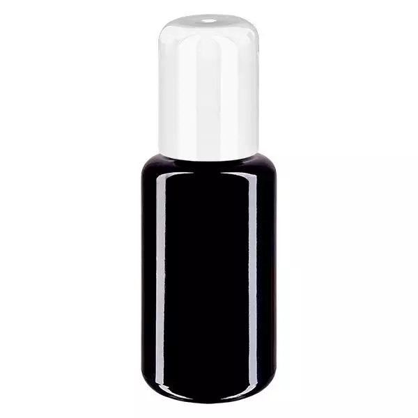 Apothekenflasche violett 30ml Roll-On Verschluss weiß Apothekenflasche violett 30ml Roll-On Verschluss weiß