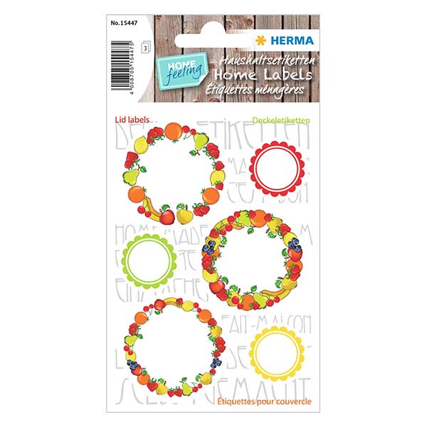 Etiquetas para tampas "Fruta" (18 autocolantes) ø24/43mm