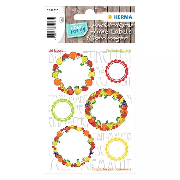 Etiquetas para tampas "Fruta" (18 autocolantes) ø24/43mm Etiquetas para tampas "Fruta" (18 autocolantes) ø24/43mm