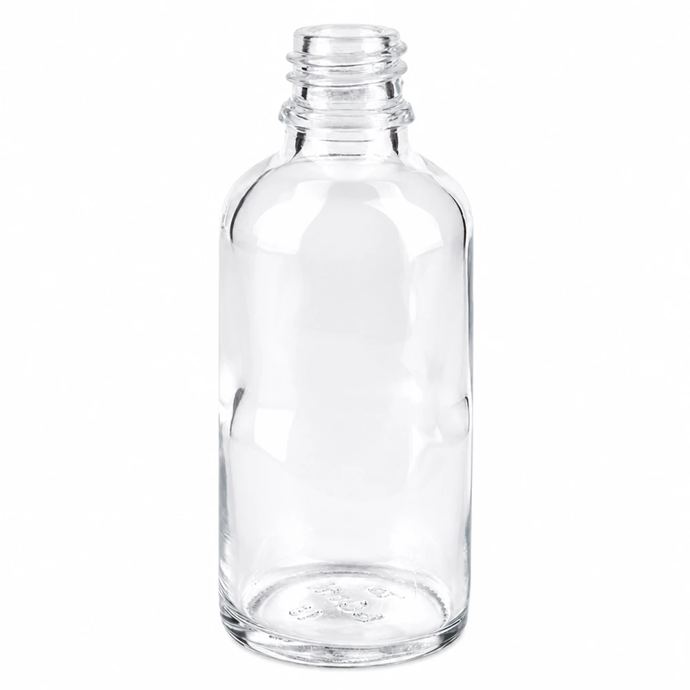 Frasco de vidro transparente 50ml DIN 18 Frasco de farmácia transparente de 50 ml ApoGlas em vidro transparente para medicamentos e tinturas