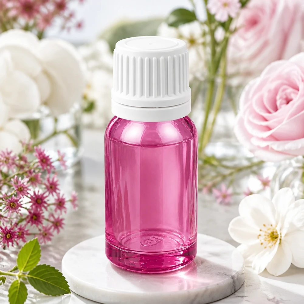 Frasco conta-gotas de 10 ml com tampa de rosca Originality branca de 0,7 mm PurpleLine UT18/10 Frasco conta-gotas roxo de 10 ml com tampa branca para aromaterapia e cosmética PurpleLine UT18