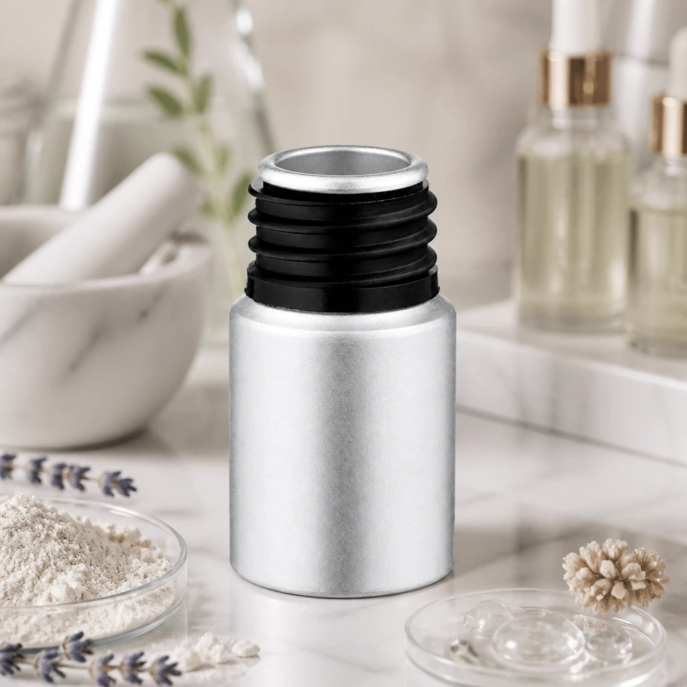 Frasco de alumínio decapado de 10ml Frasco de alumínio prateado de 10 ml com acabamento mate para cosméticos DIY e cuidados naturais da pele