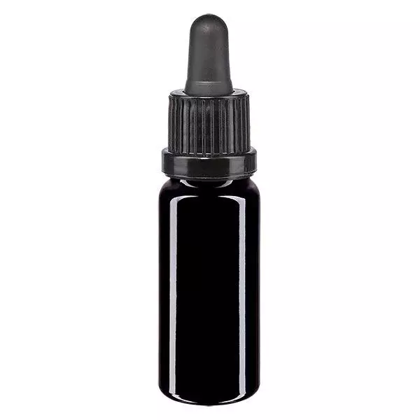 Frasco de farmácia violeta 10ml pipeta preta tampa inviolável Frasco de farmácia violeta 10ml pipeta preta tampa inviolável