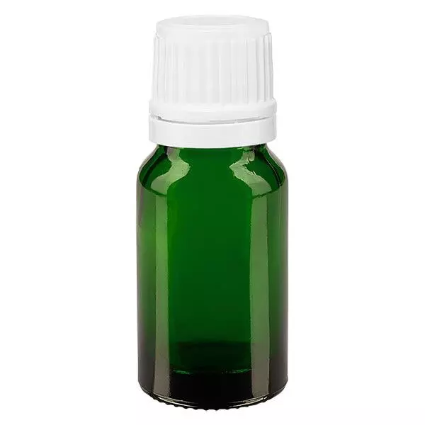 Frasco de farmácia verde 10ml tampa de rosca branca fecho inviolável Frasco de farmácia verde 10ml tampa de rosca branca fecho inviolável