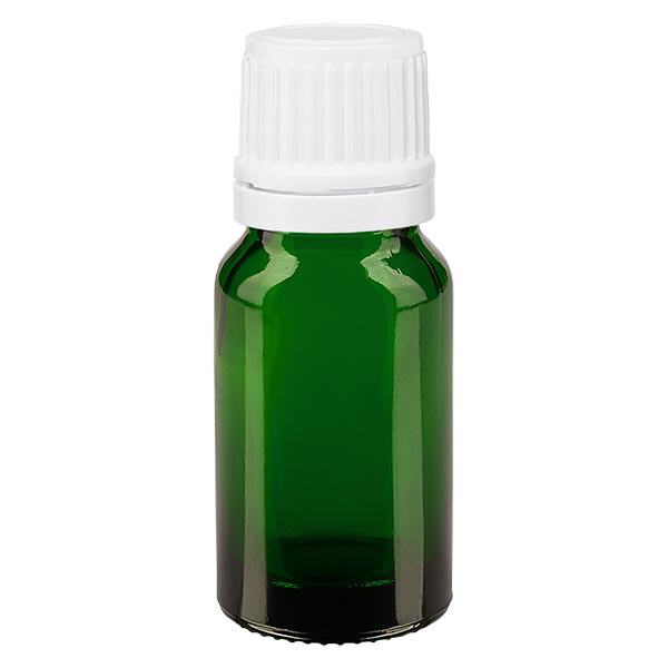 Frasco de farmácia verde 10ml tampa de rosca branca fecho inviolável Frasco de farmácia verde 10ml tampa de rosca branca fecho inviolável