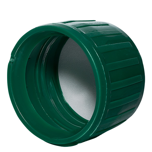 Tampa de rosca verde com anel inviolável PP28 ApoGlas Tampa de rosca verde com anel inviolável PP28 ApoGlas