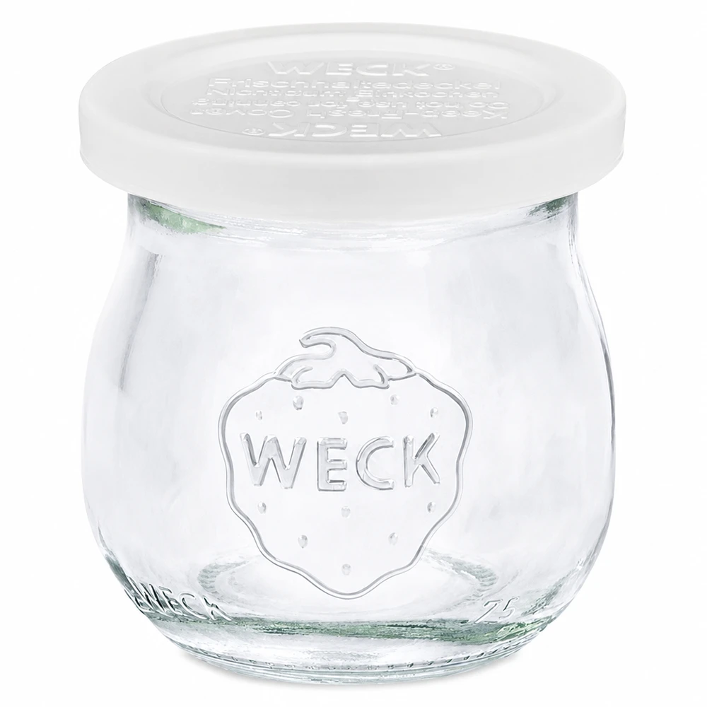 Frasco de tulipa WECK 75ml com tampa branca de frescura RR40 Frasco de vidro para compotas e conservas