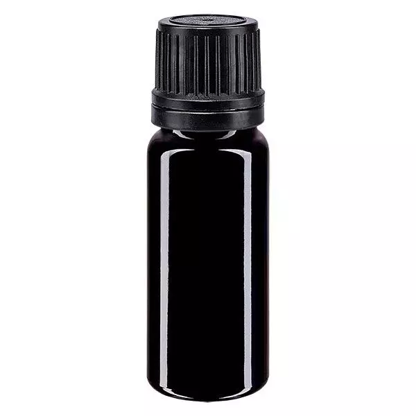 Frasco de farmácia violeta 10ml tampa de rosca preta anel de vazamento fecho inviolável Frasco de farmácia violeta 10ml tampa de rosca preta anel de vazamento fecho inviolável