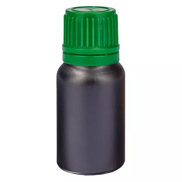 Frasco de 10ml 11mm tampa de rosca verde com fecho inviolável BlackLine UT18/10 Frasco de 10ml 11mm tampa de rosca verde com fecho inviolável BlackLine UT18/10