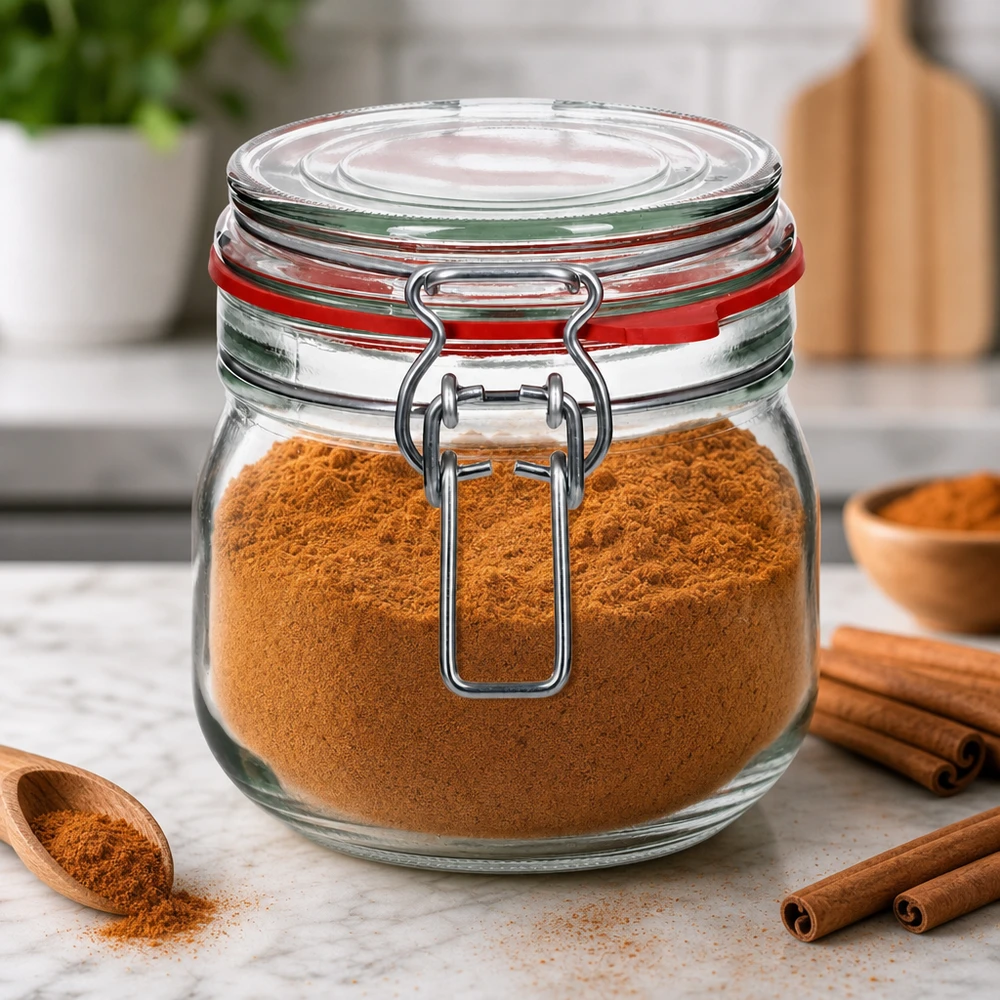 Frasco de armazenamento hermético de 634 ml com tampa basculante prática para especiarias e alimentos secos