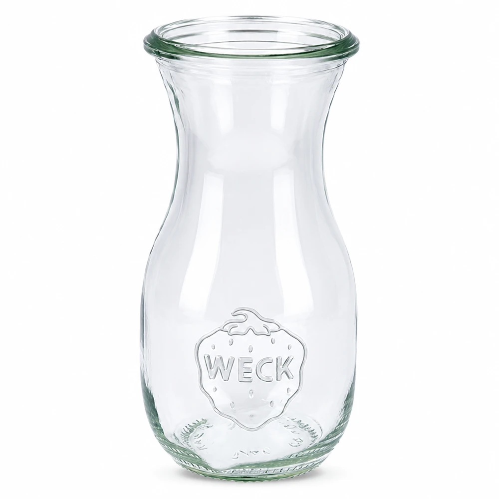 Garrafa para sumo WECK RR60 de 290 ml Garrafa de sumo WECK RR60 de 290 ml em vidro transparente com logótipo em relevo e abertura larga para sumos e bebidas