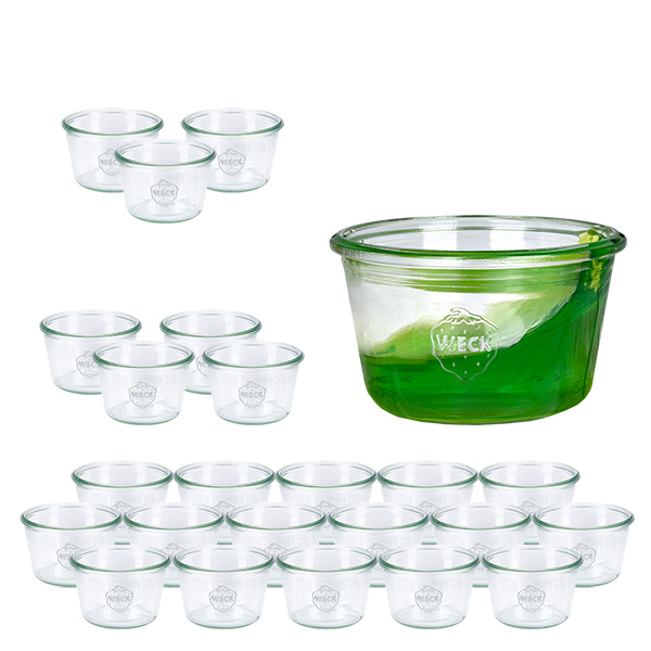 Conjunto de 24 frascos da Weck copos de vidro de 370ml