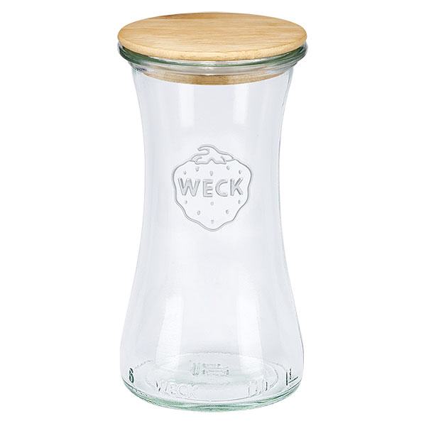 Frasco de charcutaria de 100ml WECK RR40 com tampa de madeira