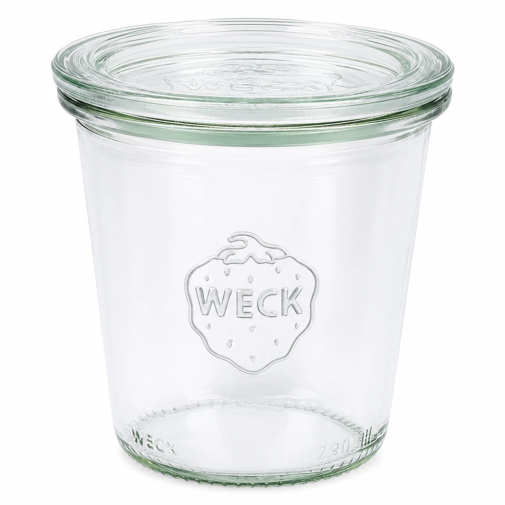 290ml Sturzglas hoch mit Glasdeckel WECK RR80 Copos WECK de 290 ml de altura com tampa de vidro Frasco de conservação RR80 transparente para conservação e armazenamento