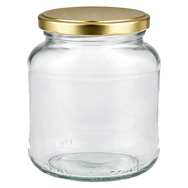 370ml Ovalglas mit BasicSeal Deckel gold UNiTWIST