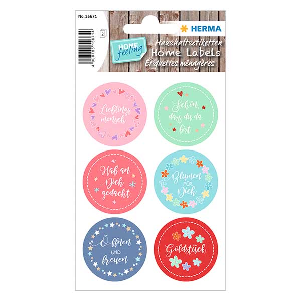 Autocolante "Darling" (12 autocolantes com glitter) ø34mm