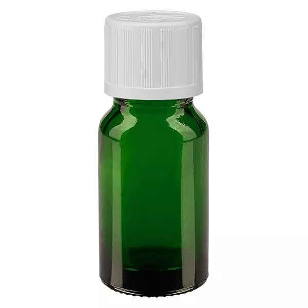 Frasco de farmácia verde 10ml tampa de rosca branca à prova de crianças Frasco de farmácia verde 10ml tampa de rosca branca à prova de crianças