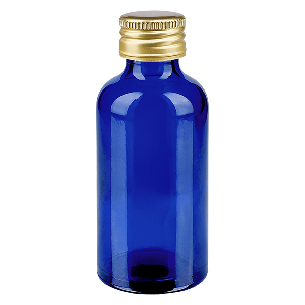 Frasco de 50ml com tampa de rosca de 11mm Alu-Gold Standard BlueLine UT18/50