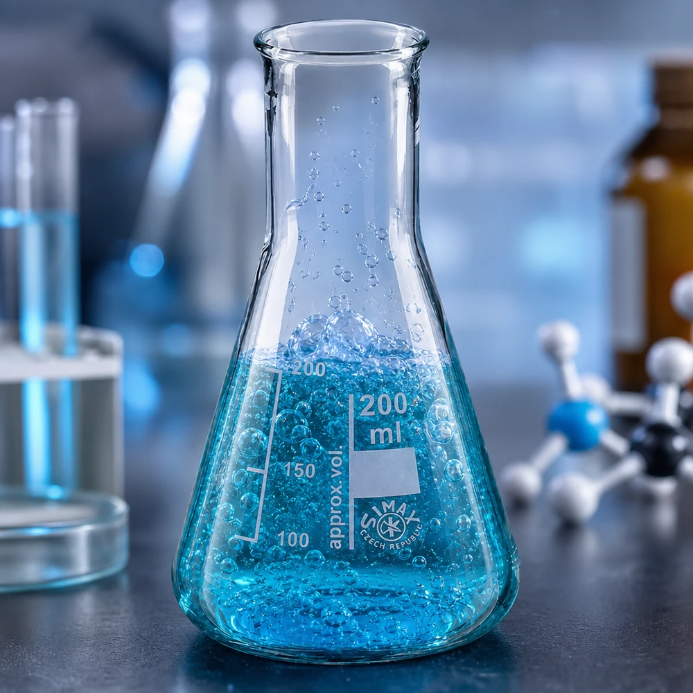 Erlenmeyer 200ml com gargalo estreito Erlenmeyer 200ml com gargalo estreito