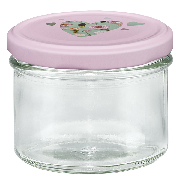 Copos de vidro de 225 ml + tampa BasicSeal cor-de-rosa UNiTWIST